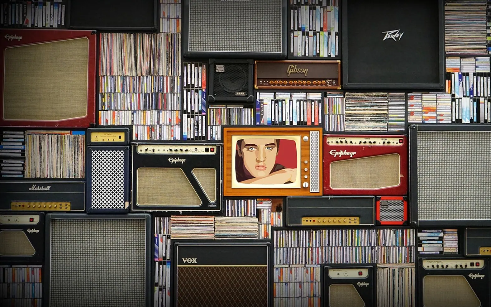 Elvis presley, music and retro