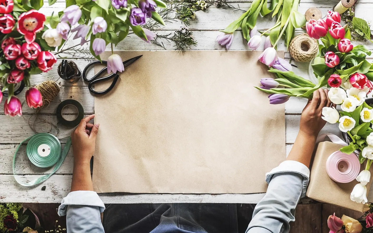 Copy, craft and beautiful flowers